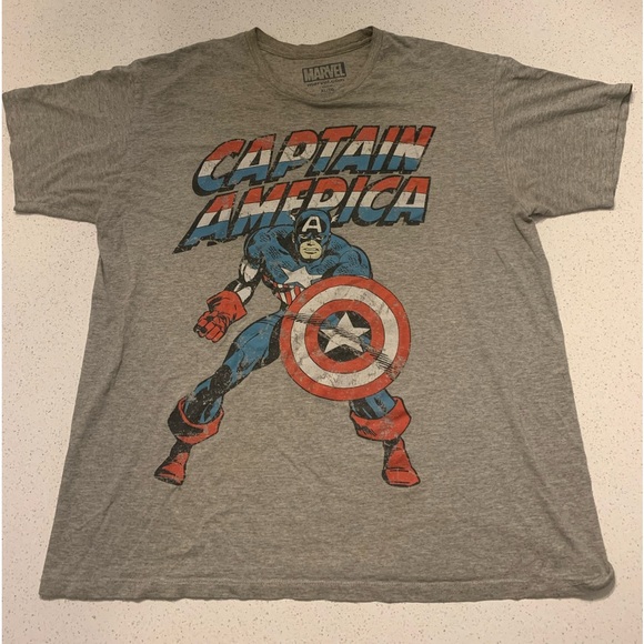 Vintage old Marvel tee shirt captain america grey XL - Picture 1 of 3
